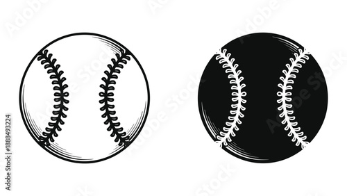 Black and white baseball illustration