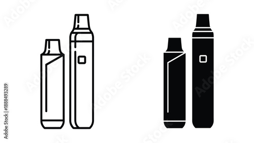 Vaping devices illustration set