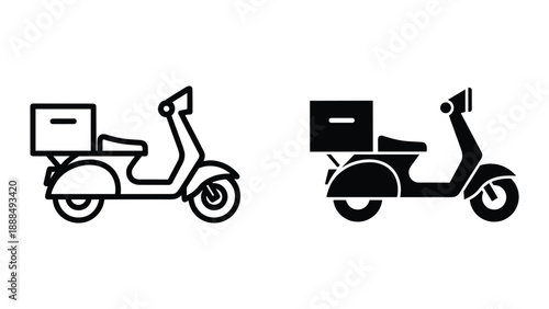 Delivery scooter with box on the back