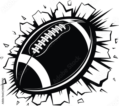 Dynamic American Football Vector Illustration Transparent Background