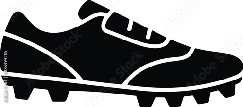 Black Soccer Cleat Vector Illustration Transparent Background