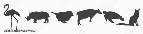 vector illustration of Animal Silhouettes collection
