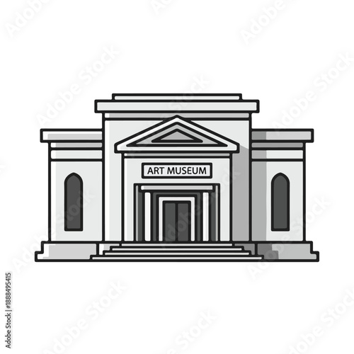 Art Museum Building with Steps and Entrance