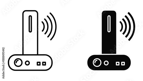 Wireless router icon set with different colors