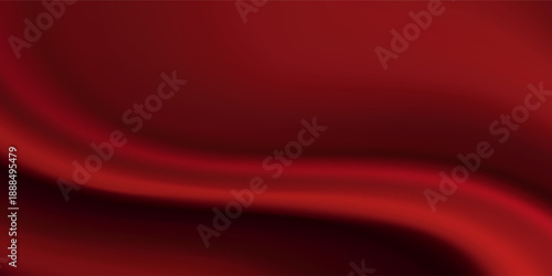 Silk red background. Abstract vector pattern with copy space. Liquid wave texture, smooth drapery wallpaper. Wedding fabric, satin. Wavy design for banner, card, postcard, backdrop.