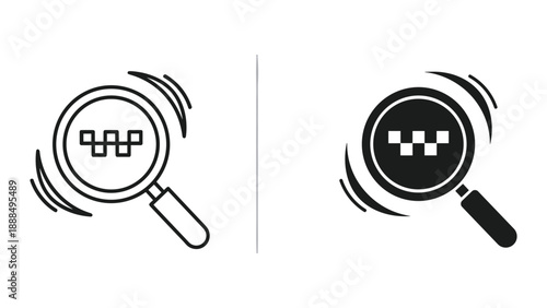 Magnifying glass icon with checkerboard pattern