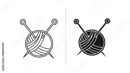 Simple knitting ball logo design vector illustration