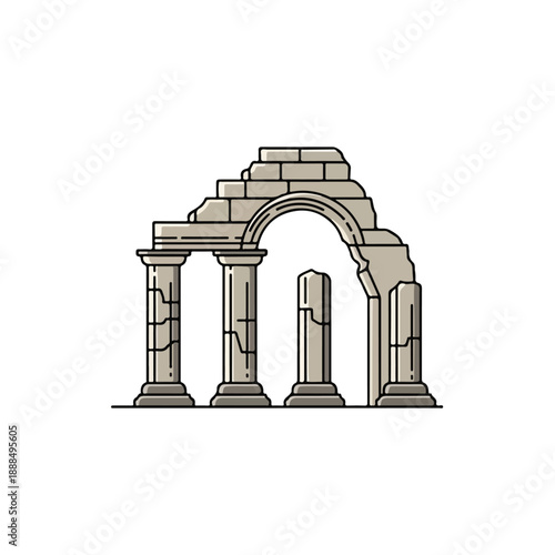 Ancient Ruins Archway and Columns