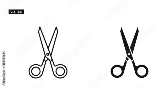 Pair of scissors vector illustration in different styles