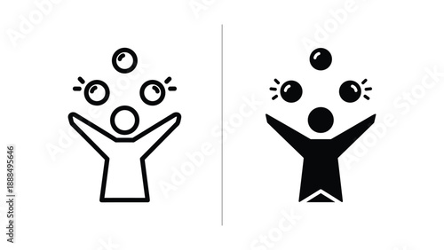 Juggling balls with different styles