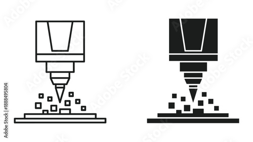 3d printing process illustrated in two stages