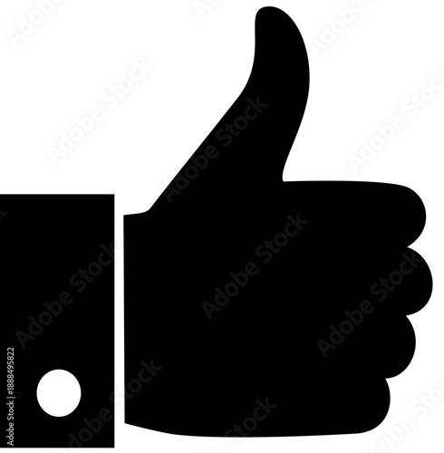 Flat design thumbs up hand icon for social media and business