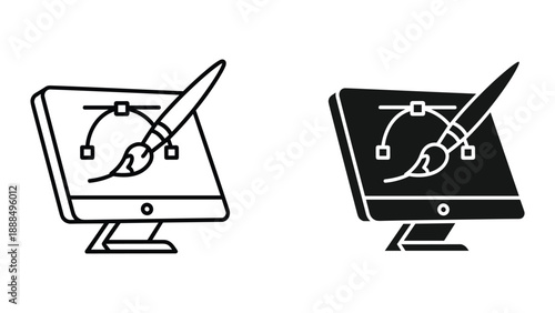 Graphic design concept on computer screen