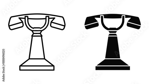 Vintage telephone illustration in black and white