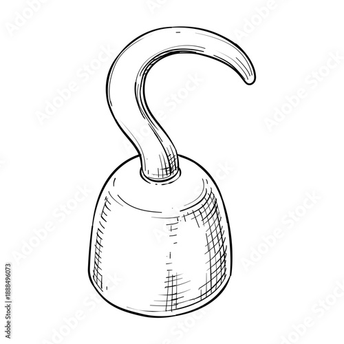 pirate hook vector hand drawn illustration
