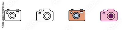 Camera icon set. photo camera, photography, media symbol. vector illustration.