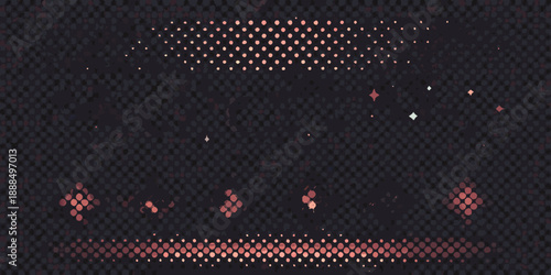 Abstract pixelated background with scattered lights and a horizontal line