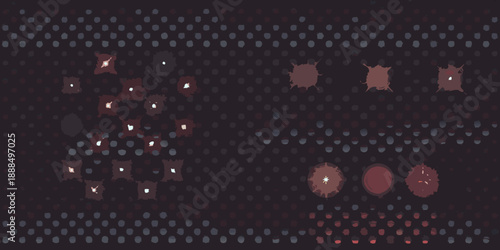 Abstract digital artwork featuring scattered light particles on a dark background