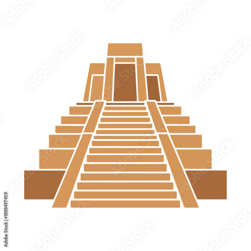 Ancient Pyramid Staircase and Temple