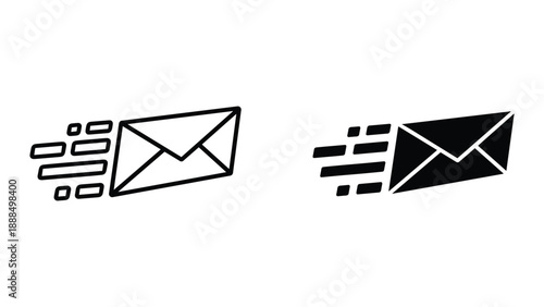 Email icon set for communication and messaging
