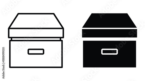Simple box icon in two different colors
