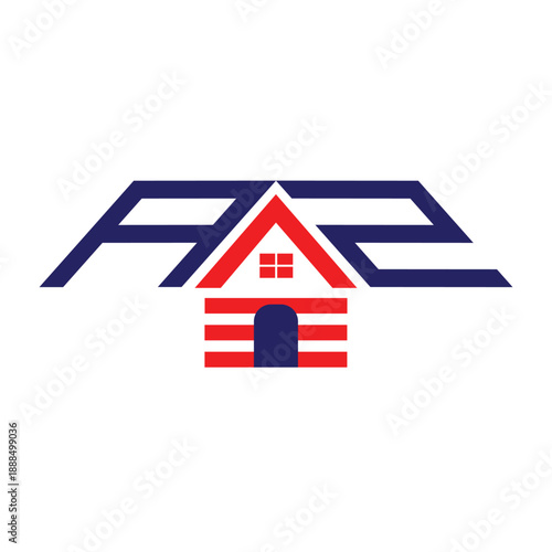 AZ icon  design Modern real estate logo design with abstract roof letter icon for property business branding and construction identity