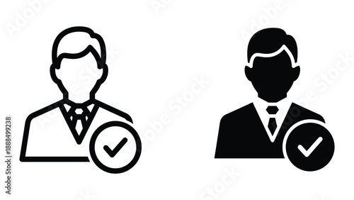 Approved businessman icon set