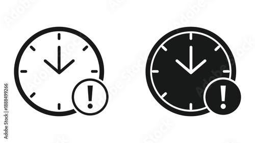 Time alert icons in black and white