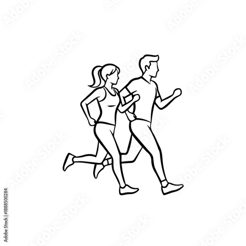 Couple enjoying a morning jog Vector