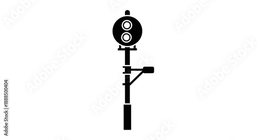 Black silhouette of a railway signal light on a white background.