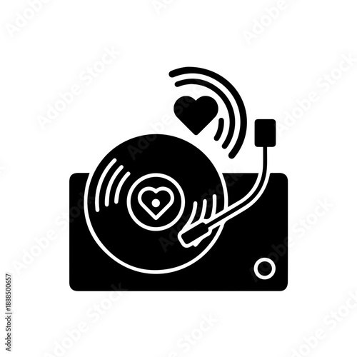 Vinyl record playing on turntable Vector