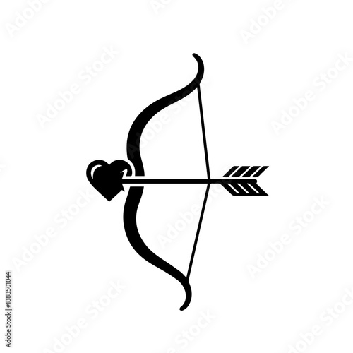 Bow and arrow in black and white Vector