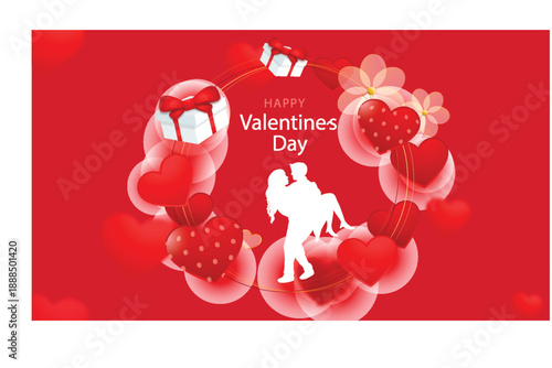 valentine card with hearts