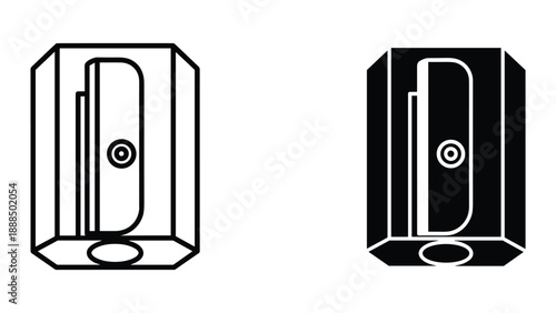 Simple line drawing of a shower cubicle with door