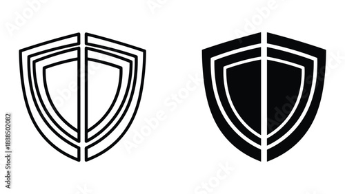Shield logo design template set