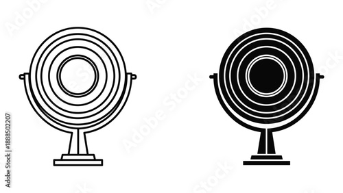 Simple line art heater icon set