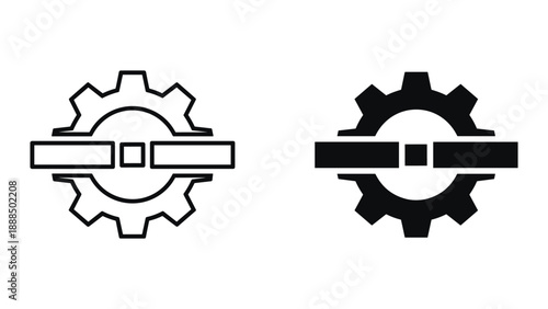 Gear icon with slider control element