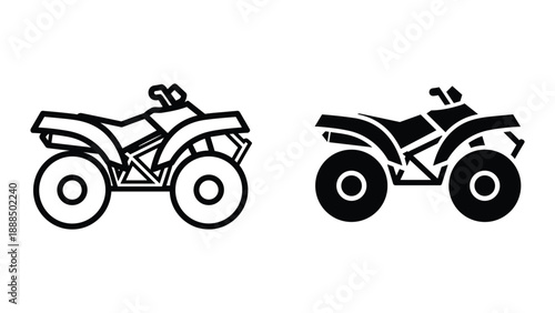 Quad bike silhouette illustration on white background