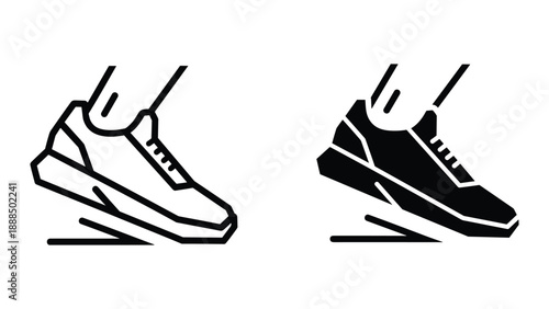 Sneaker icon set with different colors