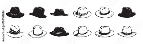 bucket hat illustration flat sketches template