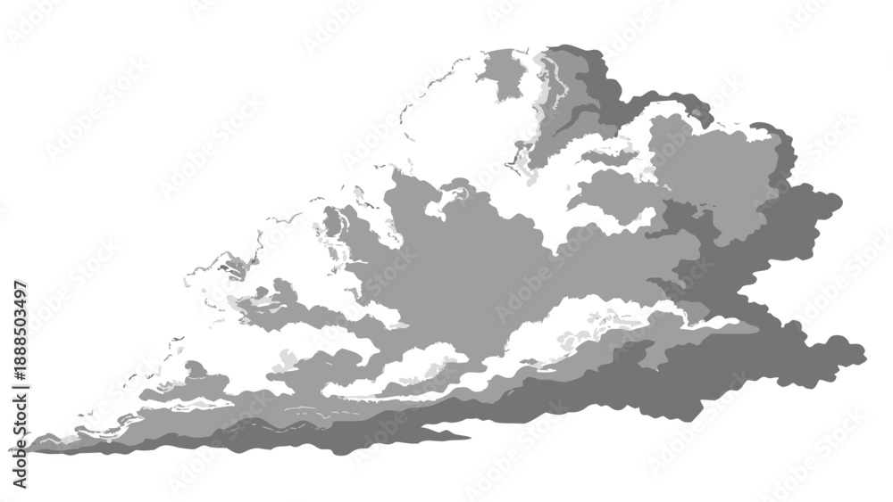 Fototapeta premium Detailed Cloud Illustration Atmospheric Weather Element.