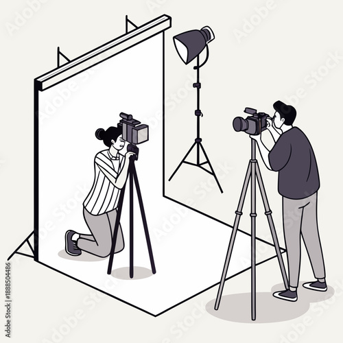 Behind the Scenes Photographer Capturing a Model in Studio 1.