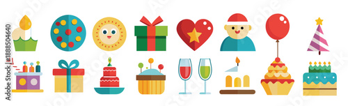 holiday and event icon set collection illustration
