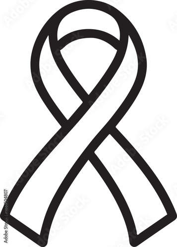 Looping ribbon symbol representing various causes awareness support and solidarity for important issues