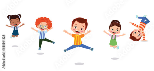 happy little children having fun