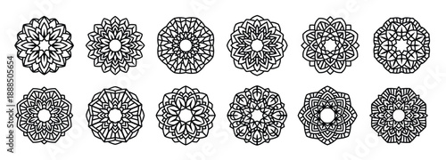 lotus vector mandala vector template set for cutting vector