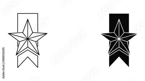 Geometric star shapes isolated on white background