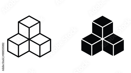 Geometric shapes with three dimensional cubes