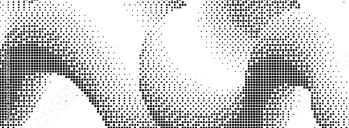 pixelated curved gradient shape dotted dither squiggling 