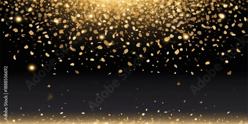 Shiny new year fireworks and glowing christmas tree lights with golden stars and glittery bokeh particles on a bright blue night background for a festive holiday sparkle design